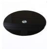GLFNB 88 cm Round Tempered Glass Dining Table Lazy Susan, Black view 1
