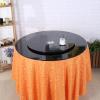 GLFNB 88 cm Round Tempered Glass Dining Table Lazy Susan, Black view 2
