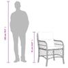 vidaXL 3-Piece Bistro Set with Cushions, Brown Poly Rattan view 4