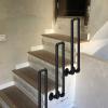 Industrial Wrought-Iron Handrail, Black, Side-Mounted U-Brackets, 90 cm / 3 ft, 1 Piece view 2