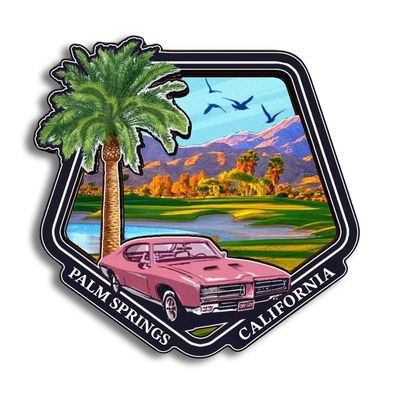 QUWSNE Palm Springs California Refrigerator Magnet, 3D Handmade Travel Souvenir