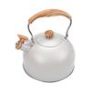 Stainless Steel Whistling Tea Kettle for Stovetop, Wood-Pattern Handle, 3 L (Color: B) view 1