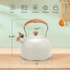 Stainless Steel Whistling Tea Kettle for Stovetop, Wood-Pattern Handle, 3 L (Color: B) view 2