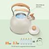 Stainless Steel Whistling Tea Kettle for Stovetop, Wood-Pattern Handle, 3 L (Color: B) view 3