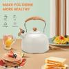 Stainless Steel Whistling Tea Kettle for Stovetop, Wood-Pattern Handle, 3 L (Color: B) view 4
