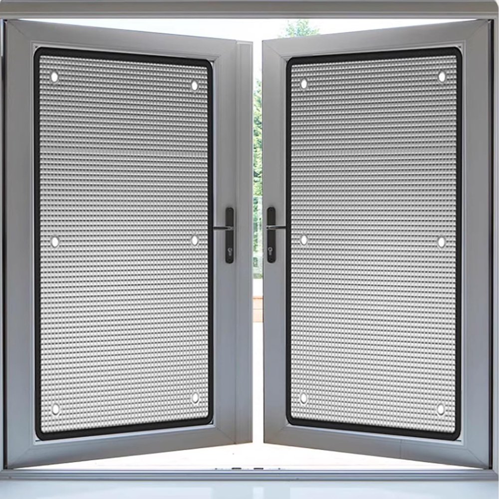 kufu01 Reflective Window Film, 8 mm Thick, Privacy and Scratch-Resistant Sun Protection, 99% UV Blocking, Silver, Adhesive-Free, 60 x 160 cm (24 x 63 in)