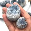 MCQWOMFQAK 1pc Natural Blue Celestite Quartz Crystal Cluster Ornament Stone for Home, Aquarium and Garden Decoration view 3