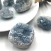 MCQWOMFQAK 1pc Natural Blue Celestite Quartz Crystal Cluster Ornament Stone for Home, Aquarium and Garden Decoration view 4