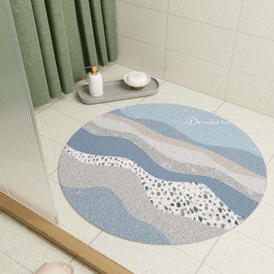 GLMGBP Round Luffa Shower Mat, 90 cm, Non-Slip PVC