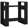 Homvdxl Pine Wood Bookcase, 2 Shelves, Black view 2