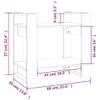 Homvdxl Pine Wood Bookcase, 2 Shelves, Black view 4