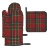 Oven Mitts and Pot Holder Set, 3-Piece, Royal Stewart Tartan view 1