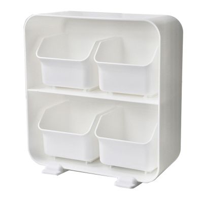 Desk Organizer with Four Compartments and Pull-Out Drawer