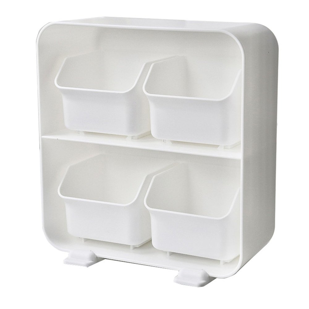 Desk Organizer with Four Compartments and Pull-Out Drawer