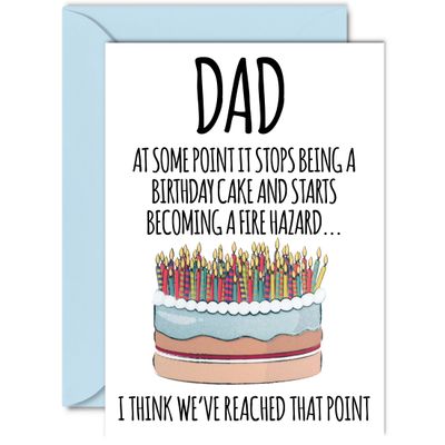 Stuff4 Funny Birthday Card for Dad, Fire Hazard
