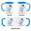 Jelly & Friends Light Blue Jellyfish Coffee Mug with “Quallifiziert” Slogan view 4