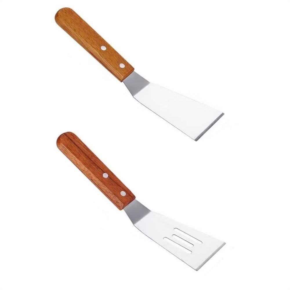 SLEDEZ Stainless Steel Grill Spatula with Wooden Handle