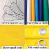 LGJEGD 0.5 mm Thick Yellow and Clear Waterproof PVC Gazebo Curtains with Grommets and 10 Bungee Balls, 18.37 x 8.86 ft / 5.6 x 2.7 m view 3