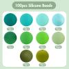100 15 mm Silicone Beads, Large Pack, Green DIY Set view 3