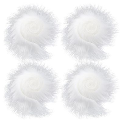 GORGECRAFT 4 Rolls 150 x 13 cm Shaggy White Faux Fur Trim