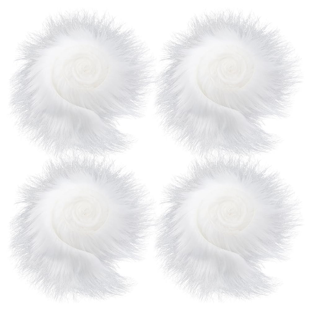GORGECRAFT 4 Rolls 150 x 13 cm Shaggy White Faux Fur Trim