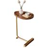 C-Shaped Coffee Table, Small Walnut-Look End Table with Metal Frame, Industrial Design, 30 x 45 x 70 cm, Color D view 1