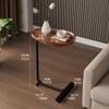 C-Shaped Coffee Table, Small Walnut-Look End Table with Metal Frame, Industrial Design, 30 x 45 x 70 cm, Color D view 2