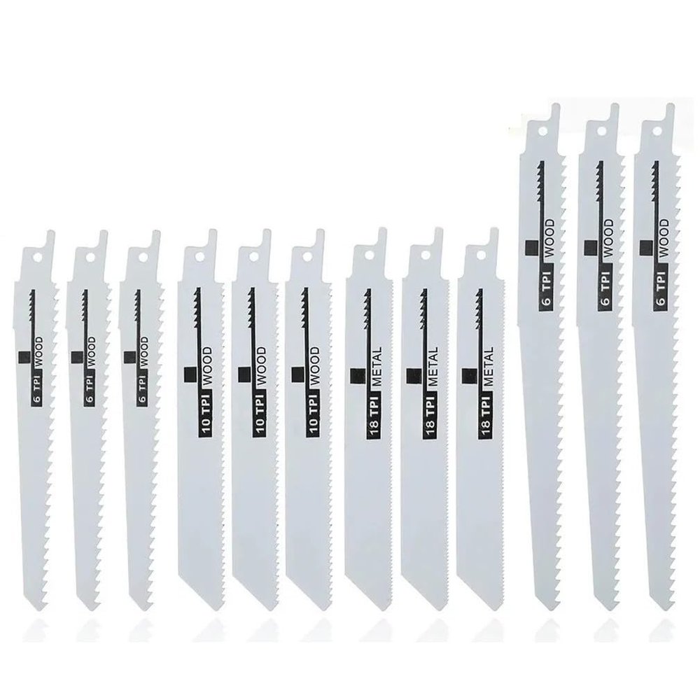 XWTOOL 12-Piece Reciprocating Saw Blades for Cutting Wood and Metal, Sabre Saw Blades for Power Tools