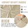 SYLC Velvet Stretch Chesterfield Sofa Cover with Seat Cushion Cover, Anti-Slip, Beige, Chair view 4