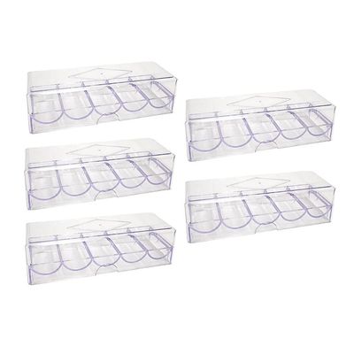 Fegtrty Clear Acrylic Poker Chip Rack with Lid, Casino Chip Tray for 100 Chips