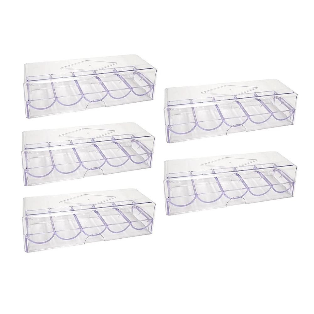 Fegtrty Clear Acrylic Poker Chip Rack with Lid, Casino Chip Tray for 100 Chips