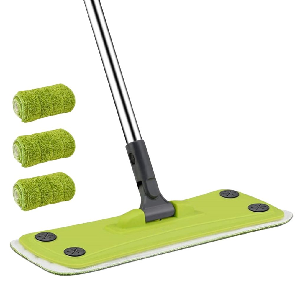 Microfiber Mop for Hardwood Floors, 360° Rotating, Green
