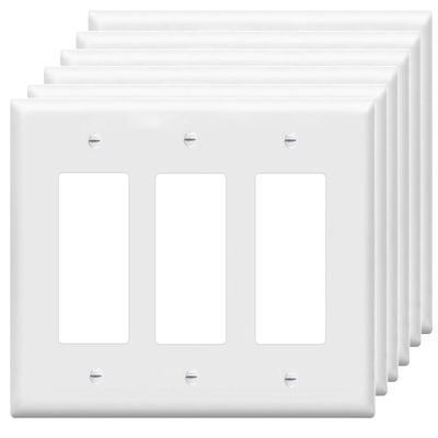 Decorative 3-Gang Wall Plates, 6-Pack