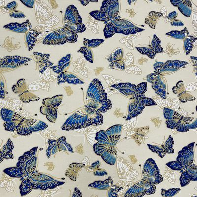 Jukway Cotton Fabric by the Meter, 50 x 145 cm, 100% Cotton, Bronze-Effect Gold Pattern, Beige