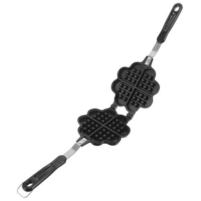 TOPBATHY Black Double Aluminum Waffle Mold, Compact, Heat-Resistant