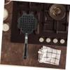 TOPBATHY Black Double Aluminum Waffle Mold, Compact, Heat-Resistant view 3