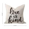 WSDESDEC Elegant Throw Pillow Cover, 22 x 22 in, "Love Is Kind", Breathable Cotton-Linen view 3