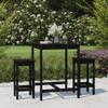 3-Piece Black Solid Pine Wood Garden Bar Set view 1