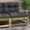 vidaXL Armless Garden Sofa with Cushions, Impregnated Pine Wood view 2