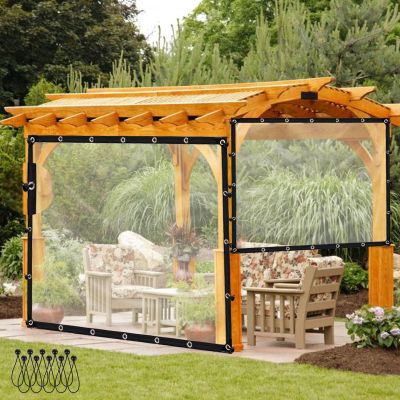 Clear Waterproof PE Tarp with Grommets, 6 x 1 m