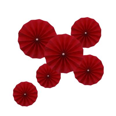 Indoor Decoration: 6 Hanging Paper Fans for 2022 New Year's, Spring Festival, and Weddings