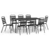 9-Piece Anthracite Steel Garden Dining Set view 2