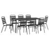 9-Piece Anthracite Steel Garden Dining Set view 3