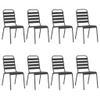 9-Piece Anthracite Steel Garden Dining Set view 4