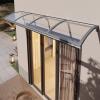 Front Door Awning, 2.5 mm Clear Polycarbonate, Gray Aluminum Frame, 100 x 360 cm view 1