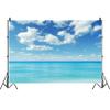 Bovlleetd Coastal Backdrop, 3 x 2 m, Blue Sky, White Clouds, Beach view 1