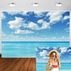 Bovlleetd Coastal Backdrop, 3 x 2 m, Blue Sky, White Clouds, Beach view 4