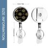 Retractable Metal ID Badge Holder with Belt Clip and Key Ring, Flower view 2