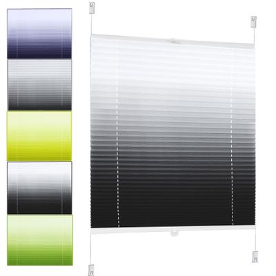YANHONG No-Drill Pleated Blind, Klemmfix, 60 x 120 cm, Black