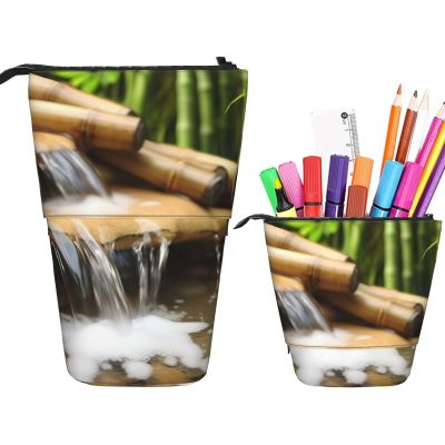 Telescopic Pencil Case, Bamboo Waterfall, Standing Pop-Up Pencil Holder